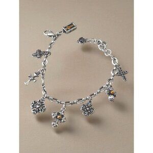 Brighton Eternity Cross Charm Bracelet EUC